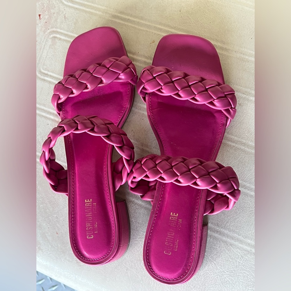 Cushionaire Women's Pink Braided Sandals